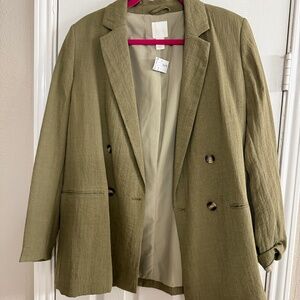 H&M olive blazer